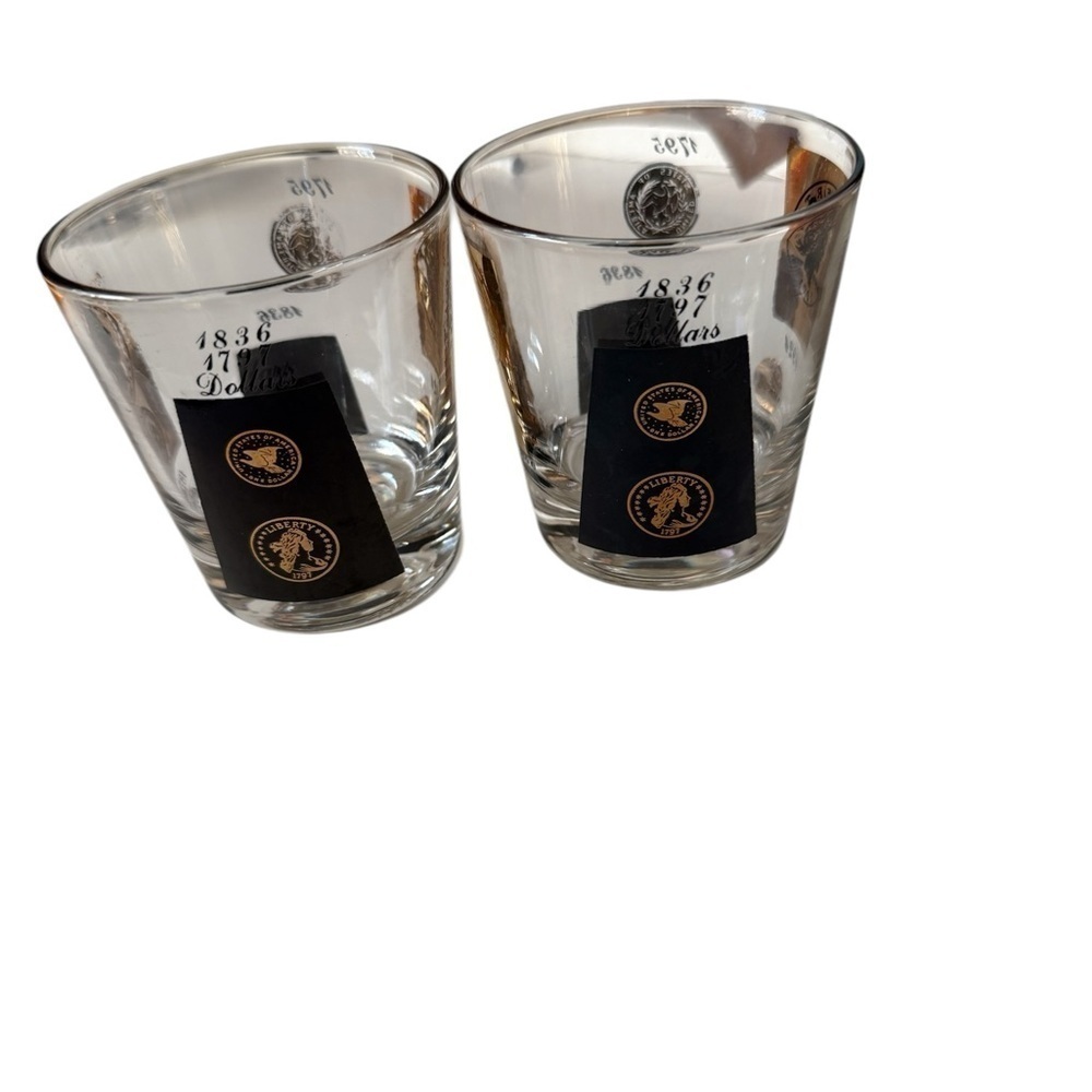 Cera International Black and Gold Coin mid  Century Cocktail Barware set of 2
